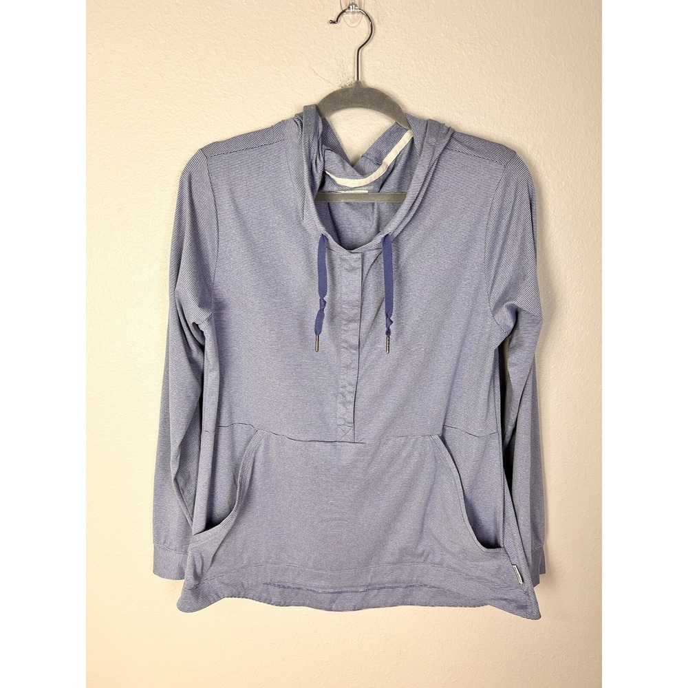 Columbia Hoodie Women's Size Medium‎ Blue & White Stripes Omni Wick Evaporation